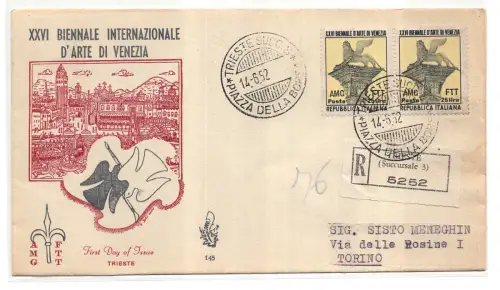 Triest A - Biennale von Venedig Paar auf FDC Venedig Racc.