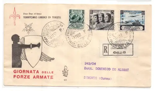 Triest A - Streitkräfte auf FDC Venedig Racc