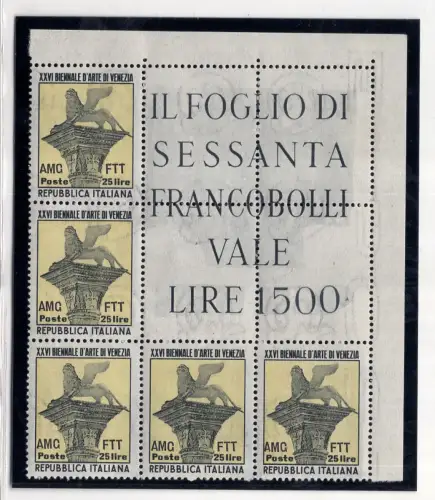 Triest A - Biennale di Venezia Nr. 150 Eckblock postfrisch