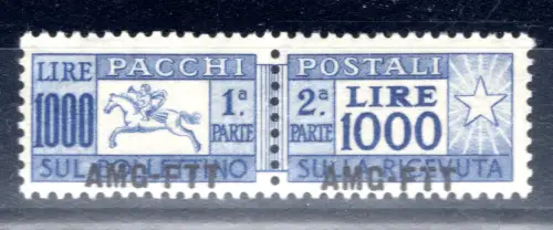 Postpakete Lire 1.000 Pferd stark verschoben Aufdruck