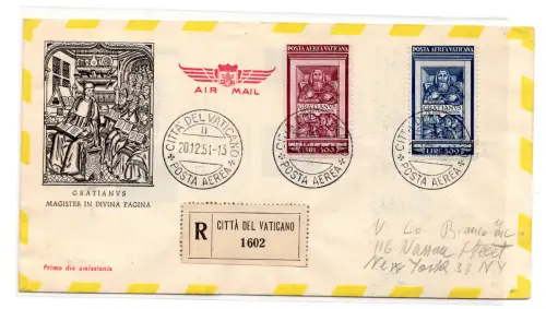 Graziano Posta Aerea Nr. 20/21 Serie auf FDC abgebildet für die USA