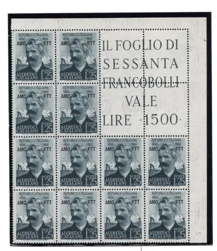 Triest A - Catalani Nr. 203 Eckblock von 12 - MNH