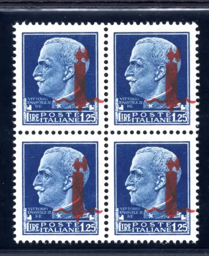 1,25 Lire Band rot von Florenz Nr. 495/IIq Quartina Sorte - MNH