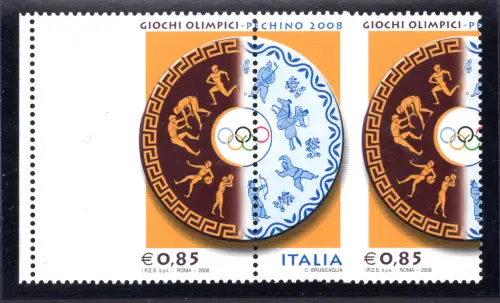 Olympische Spiele Peking 0,85 Euro Paar stark verschobene Zähne