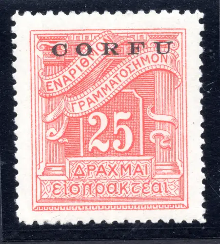 Korfu - Steuermarken 25 d. Nr. 9 Gutachten - MH