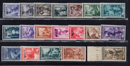 Triest A - Lavoro n. 89/107 komplette Serie 19 Werte postfrisch