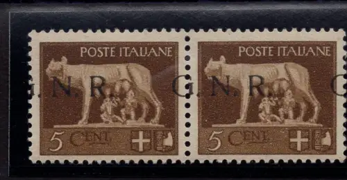 G.N.R. Cent. 5 Brescia Pferdeaufdruck N.R. G.