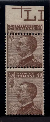 Michetti Cent. 40 auf 15 Nr. 84md Paar - MNH