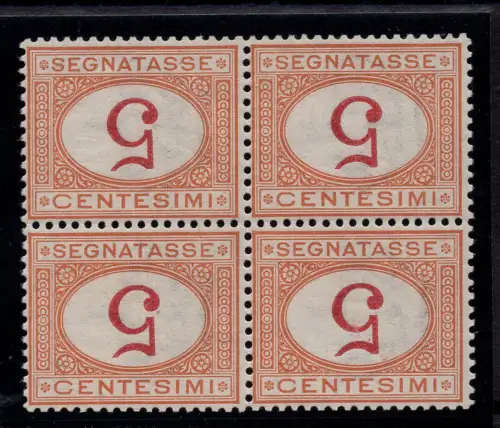 Segnatasse 5 c. n. 20. Viertelziffer umgedreht - postfrisch