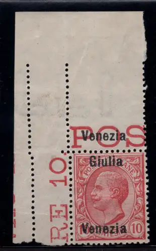 Venezia Giulia 10 Cent. n. 22dc Venedig am Bogenrand postfrisch