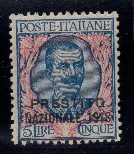 Floral 5 Lire Nr. 78 zweizeilig aufgedruckt Nationales Darlehen - MH