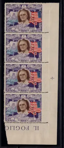 Roosevelt 5 Lire Nr. 303e rechts ungezähnt - MNH