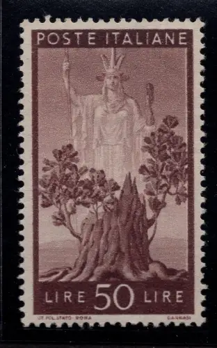 Democratica 50 Lire Nr. 567 filigran DA weißes Papier - postfrisch