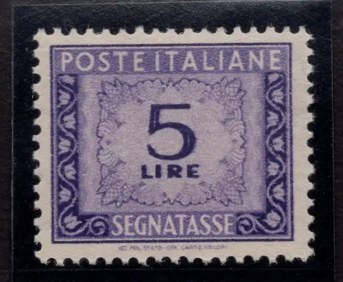 Steuermarken Lire 5 Nr. 101 Wasserzeichen in Position DB - MNH