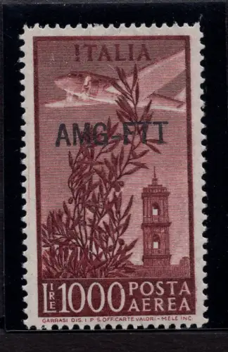 Triest A - Kapitol Lire 1.000 Nr. 26A Wasserzeichen SB - MNH