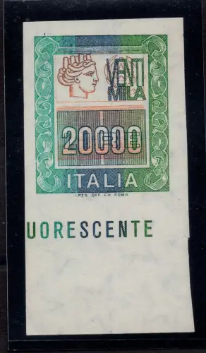 Hohe Werte Lire 20.000 n. 1442Aa ungezähnt - MNH