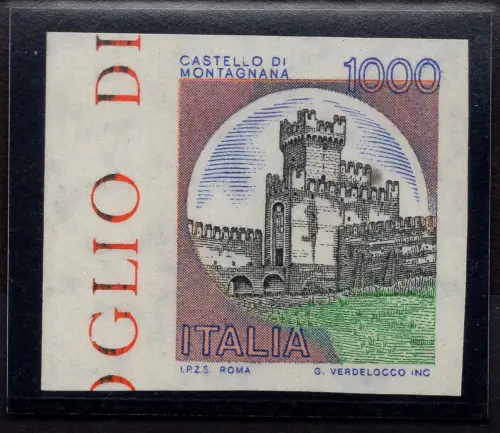 Castelli Lire 1.000 n. 1527e ungezähnt - MNH