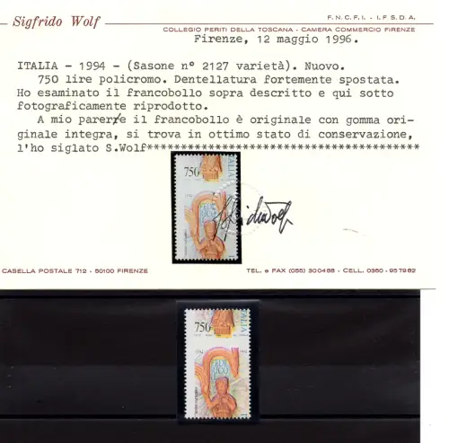 Friedrich II verschobene Verzahnung Wert 750 nach oben - postfrisch