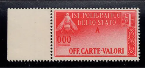 Briefmarkenentwurf Biene und Torchio ohne Zähler in der Mitte postfrisch