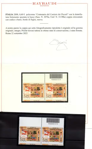 Kurier der kleinen Euro 0,60 Nr. 3070a Sorte und Barcode - MNH