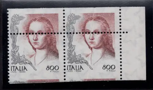 1998 Frau in der Kunst Lire 800 Nr. 2362 verschobene Verzahnung - MNH