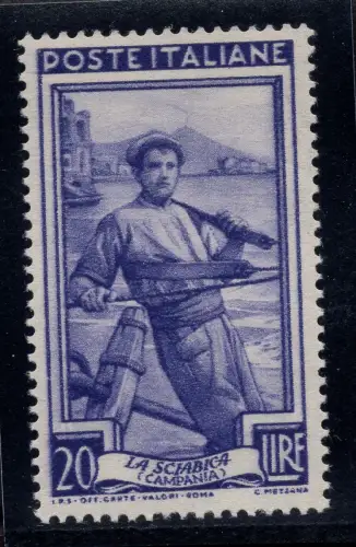 Arbeit Lire 20 Wasserzeichen Rad I in Position DA - MNH