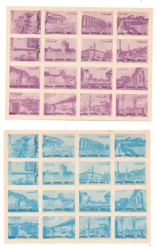 Zeppelin 1933 - Bogenserie Erinnofili verschiedene Farben