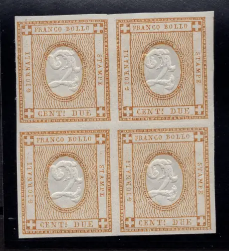 Cent geprägte Ziffer. 2 Bistro Nr. 10 Quartina - MNH