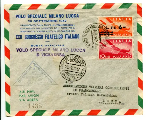 Sonderflug Mailand/Lucca vom 20.9.47