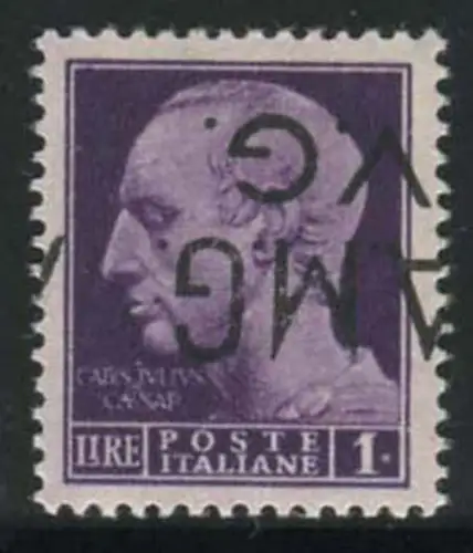 AMG. Sehr guter Zustand. - Imperiale Lire 1 Nr. 8dc umgedrehter Aufdruck