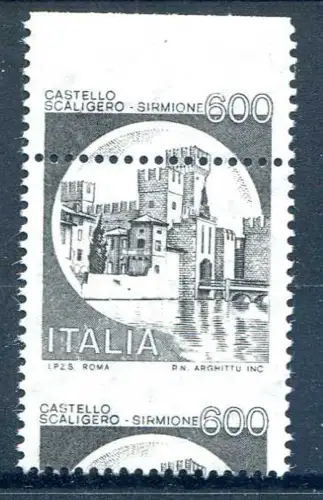 Castelli Lire 600 Sorten nur in schwarz gedruckt