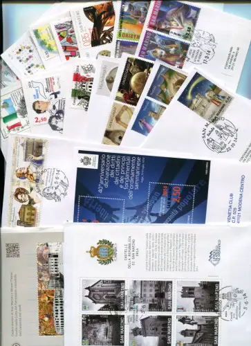 San Marino FDC Venetia 2014 Jahrgang quansi complete