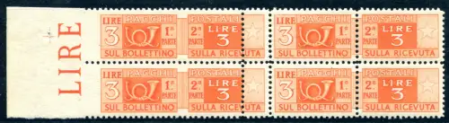 Postpakete Lire 3 Sorten Verzahnung