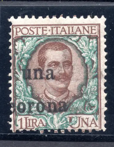 Trento e Trieste Floreale Lire 1 verschobene Überdrucksorte