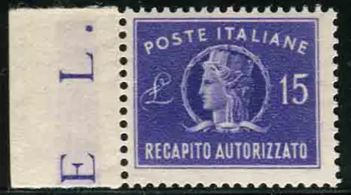 Autorisierte Lieferung Lire 15 filigrane Sorten in edler DB Position