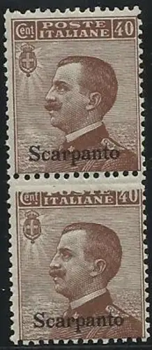 Ägäis/Scarpanto - Michetti Cent. 40 ein Exemplar ohne Druck oben