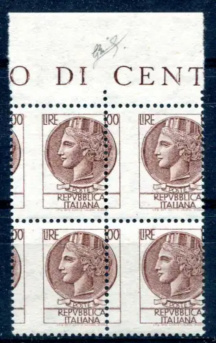 Syrakus Lire 100 Sorten stark verschobene vertikale Verzahnung