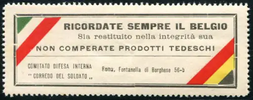 Prop.Patriott.-Erinnof.Denken Sie immer daranBelgien-Kaufen Sie keine deutschen Produkte