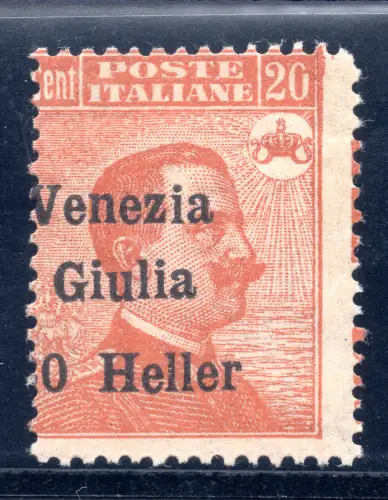 Venezia Giulia - Michetti 20 Heller 0 Heller im Aufdruck