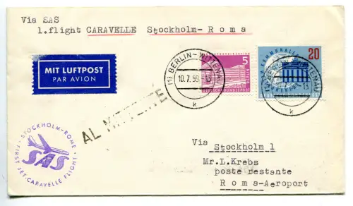 SAS Erstflug Stockholm/Rom vom 17.7.59
