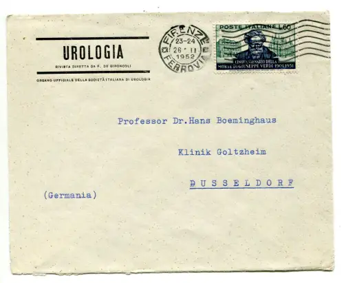 Grüne Lire 60 isoliert auf Umschlag für Deutschland