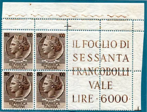 Syrakus Lire 100 Sorte Doppelzahnung