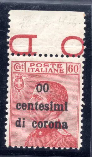 Trient und Triest - Cent. 00 auf 60 Nr. 10l Sorte - MNH