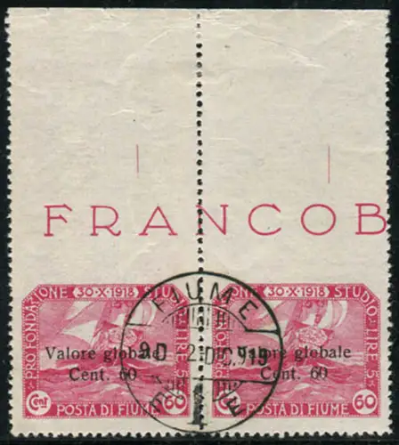 Fluss - Weltwert Cent. 60 Paar oben ungezähnt