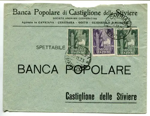 Marsch auf Rom Cent. 10 zwei Exemplare im Umschlag