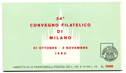 Libretto der 34. Philatelistischen Tagung Mailand 1980