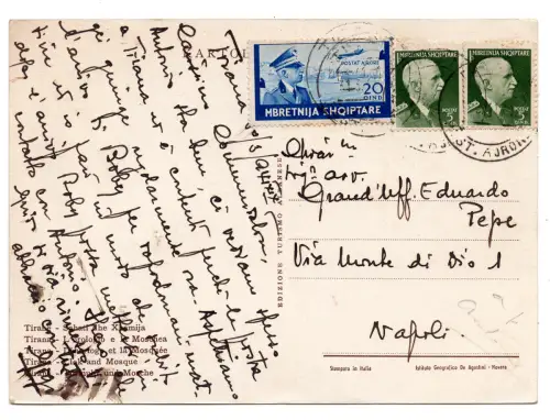 Albanien Occ. Italienisch - Luftpostkarte nach Italien