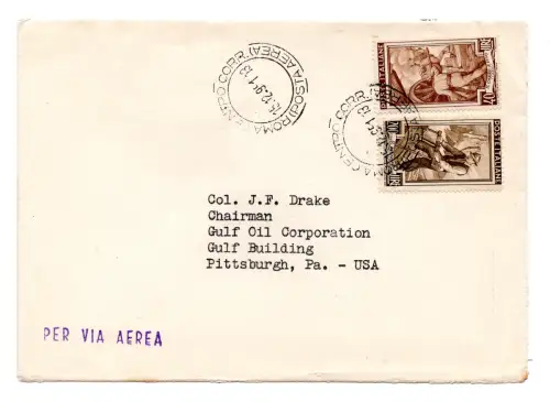 Arbeit Lire 200 + Ergänzung auf Luftumschlag