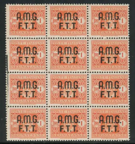 Triest A - Steuermarken Lire 1 mit vertikalem Schriftzug