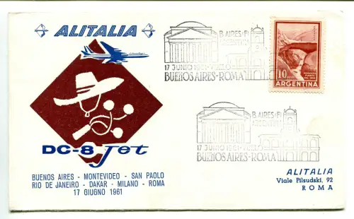 Alitalia Erstflug Buenos Aires-Rom vom 17.6.61
